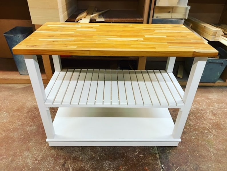Kitchen Island With Seating Overhang Storage Butcher Block Etsy