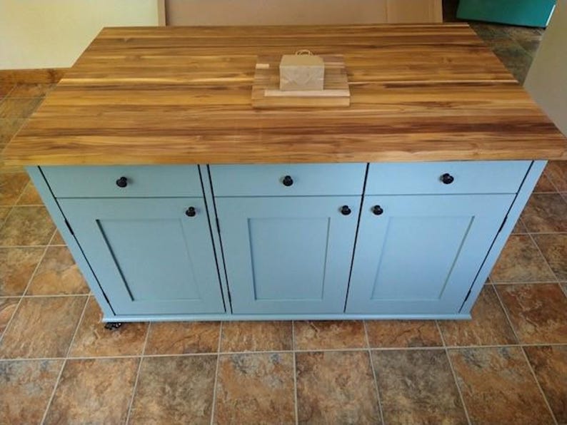 Isla de cocina personalizada con encimera de madera maciza y asientos: La "Philly" imagen 10