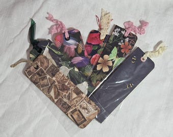 Handmade Tag Embellished Bookmarks, Six Styles