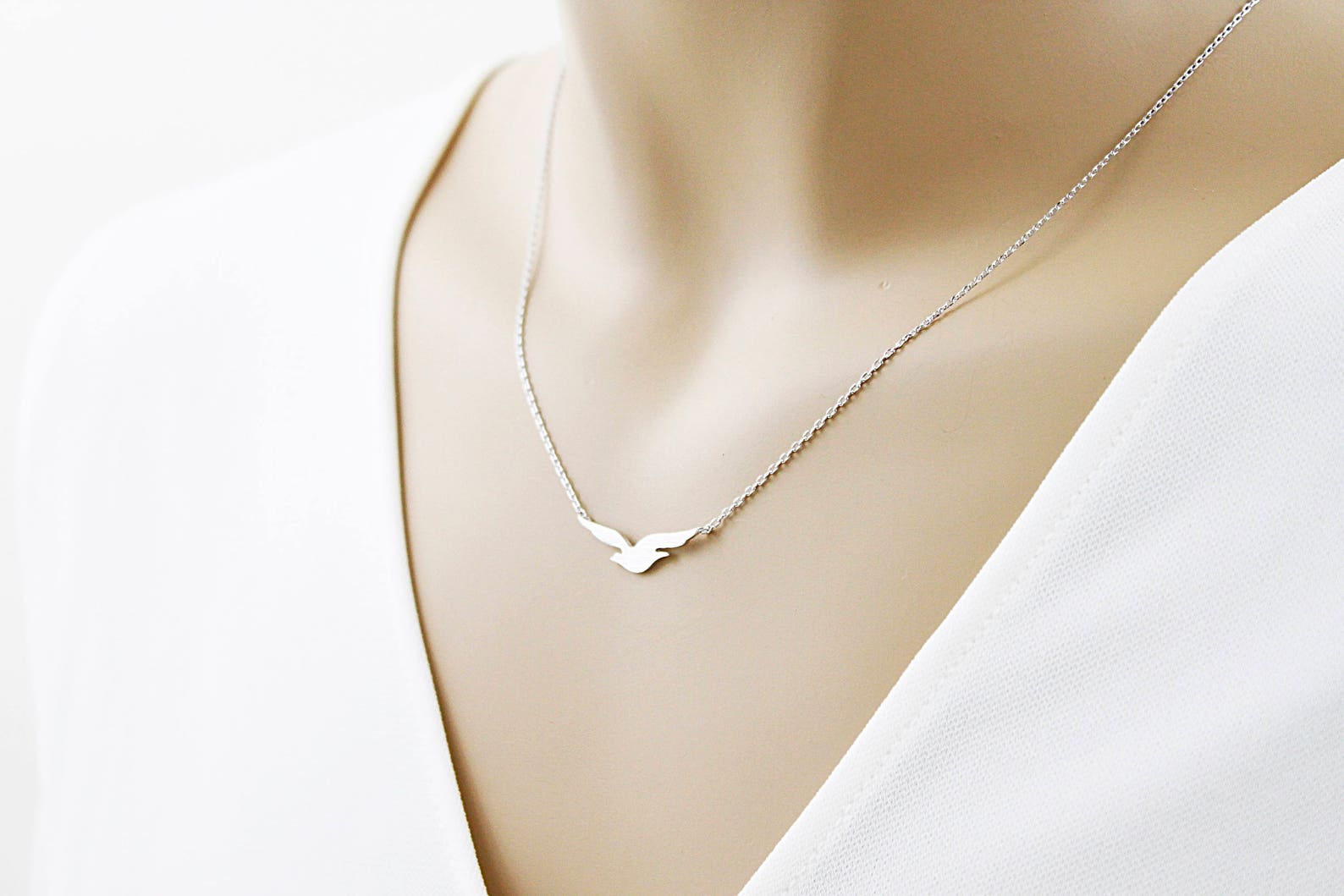 Gold seagull necklace Clearance