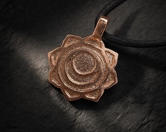 Svadhisthana Sacral Chakra Pendant – Rose Gold Bronze Spiritual Jewelry