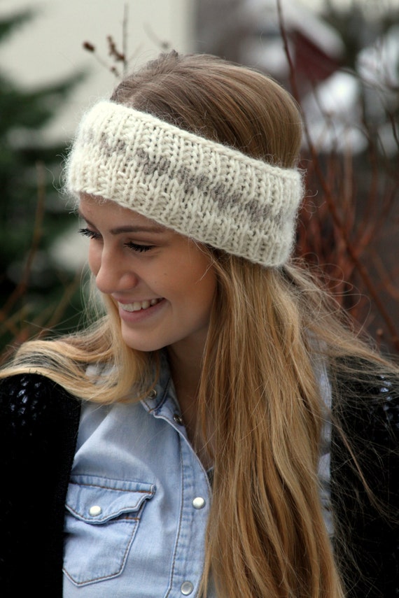 Icelandic wool headband Knitted ear warmer warm headband Etsy