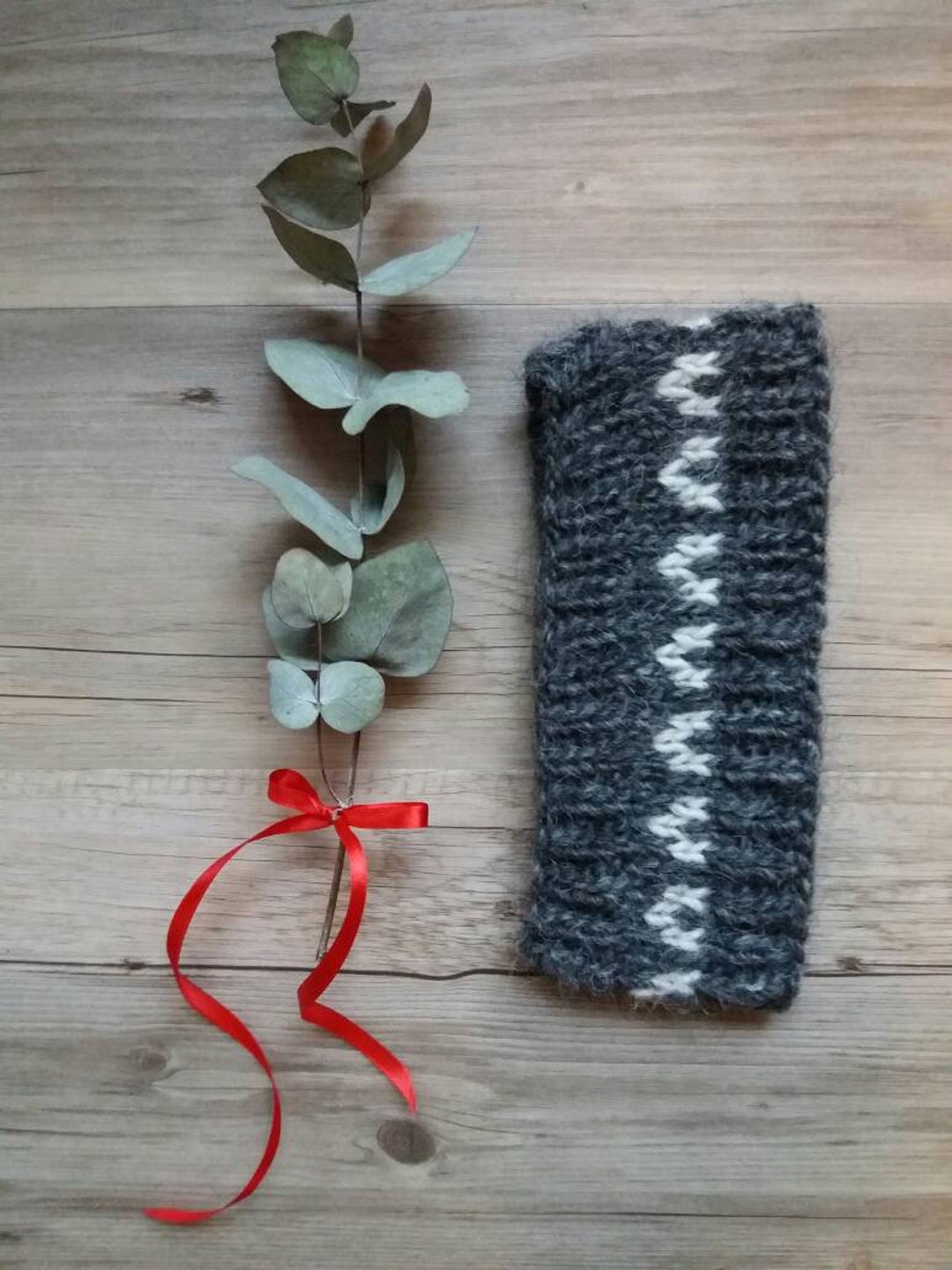 Icelandic Wool Headband. Authentic Icelandic Product. Dark Gray With