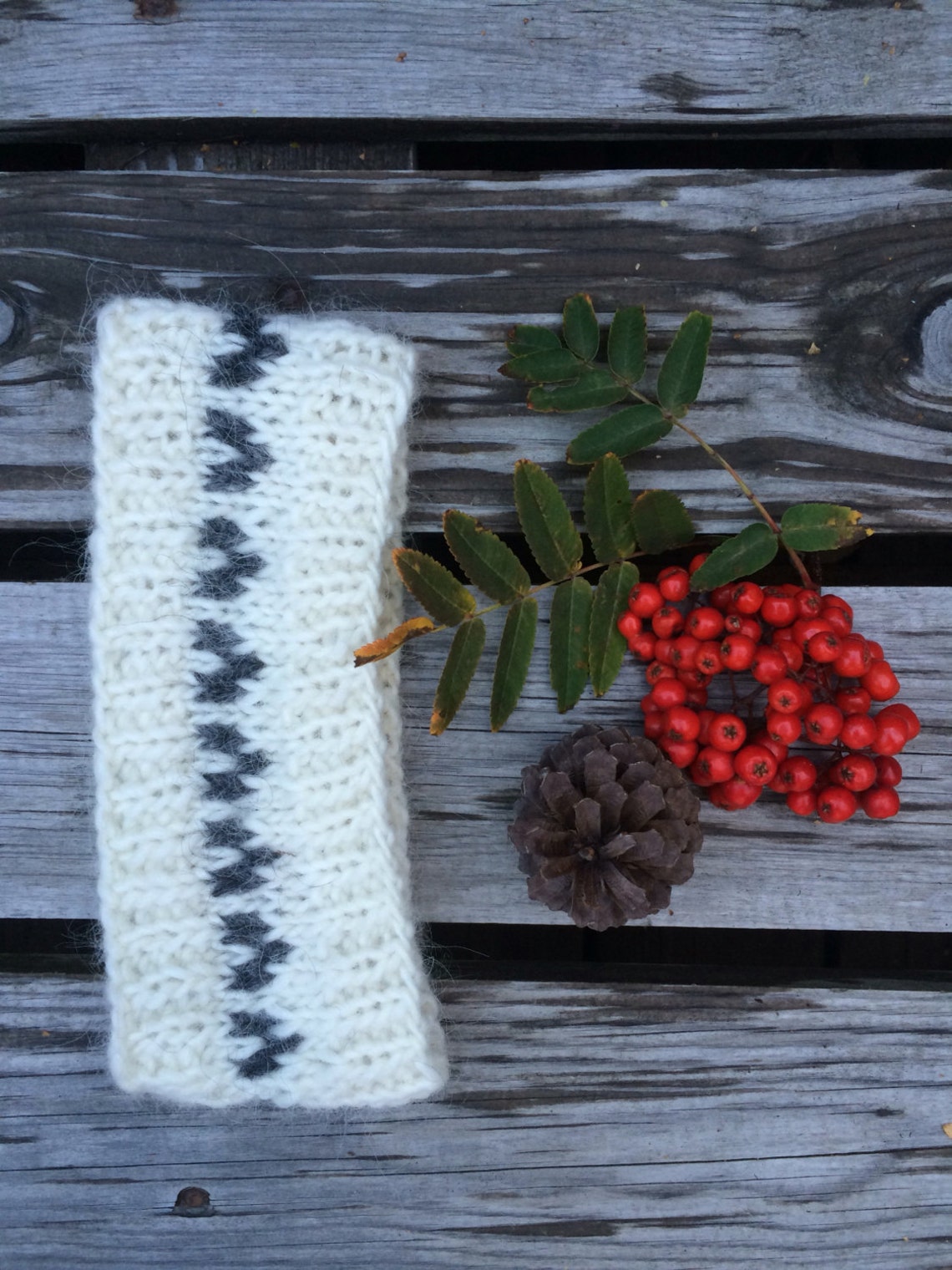 Icelandic wool headband knitted ear warmer warm headband Etsy