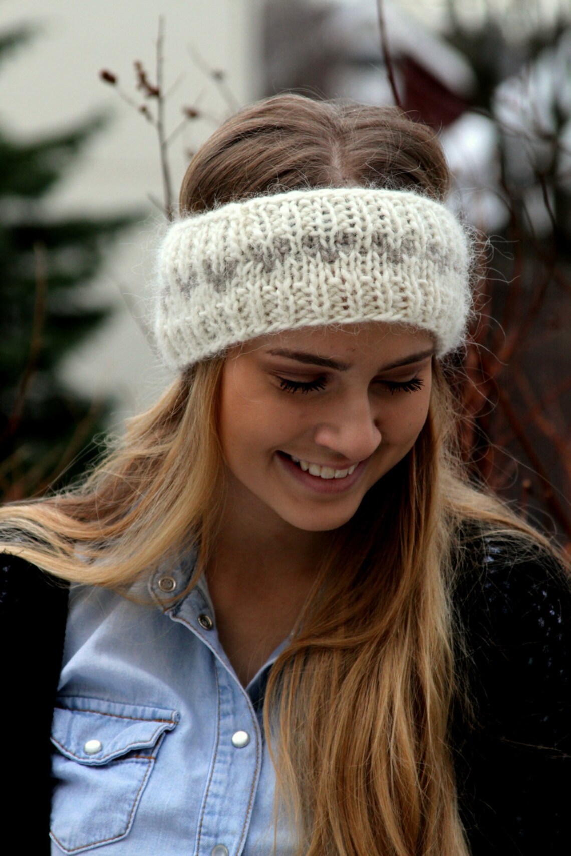 Icelandic wool headband Knitted ear warmer warm headband Etsy