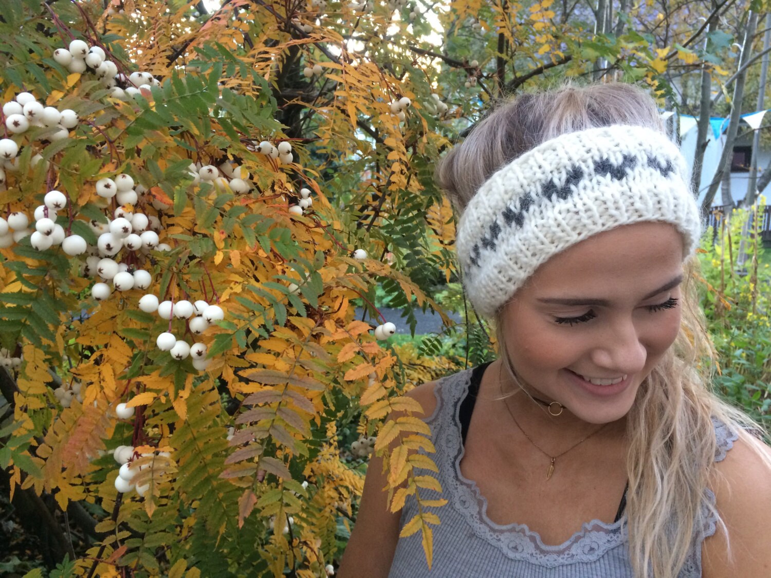 Icelandic wool headband knitted ear warmer warm headband Etsy