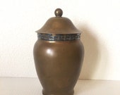 Antique Heintz Art Crafts Ginger Jar Style Humidor Art Deco Metal Arts Sterling on Bronze Prairie School Collectible Mission Style Decor