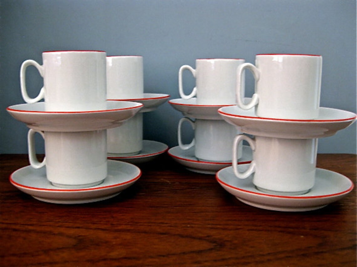 Vintage Espresso Cups Saucers Tognana Etsy