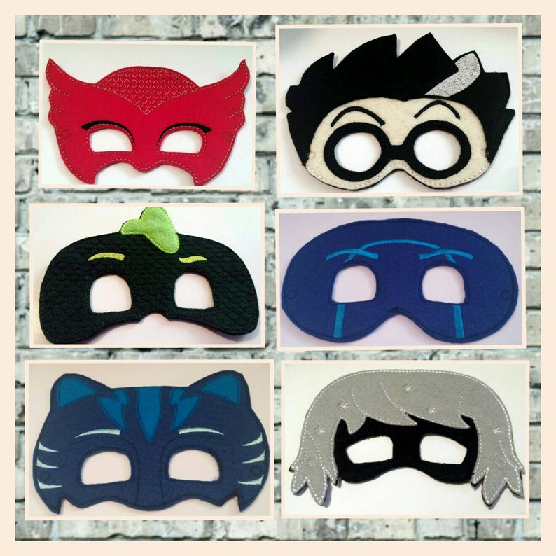 PJ Masks Pretend Play Masks Handmade Mask Dress Up Mask Etsy