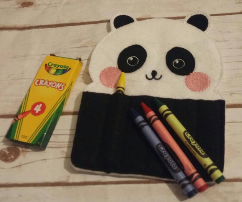 Panda Crayon Holder Handmade Crayon Carrier Crayola | Etsy