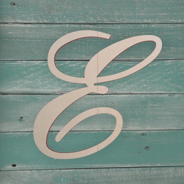 Wooden Monogram Letter - Large or Small, Unfinished, Cursive Wooden Letter - Perfect for Crafts, DIY, Weddings - Sizes 1" to 42"