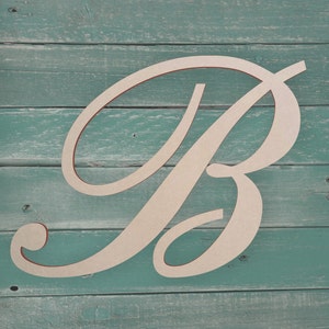 Unfinished Wooden Letter - Large or Small, Unfinished, Cursive Wooden Letter - Perfect for Crafts, DIY, Weddings - Sizes 1&quot; to 42&quot;