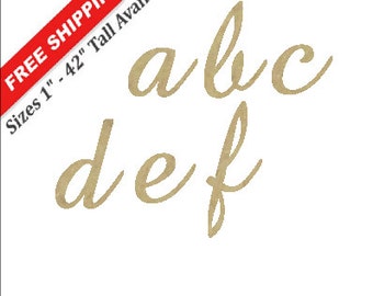 Unfinished Wooden Lowercase Letters in the BROCK SCRIPT Font Style