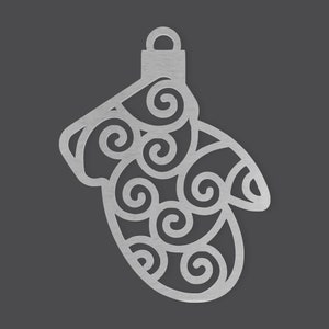 Metal Wall Art Metal Mitten Ornament, Christmas Ornament, Metal Cutout, Wall Art, Home Decor, Wall Hanging, Unfinished Ready to Paint