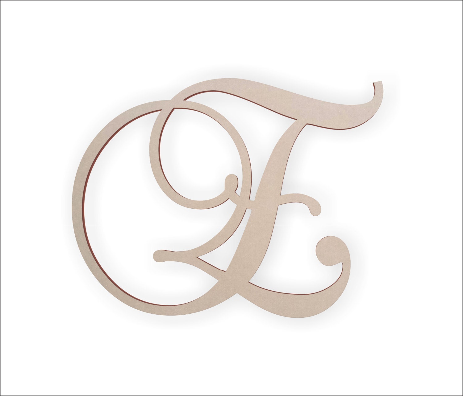 Wooden Monogram Letter "E" - Large or Small, Unfinished, Cursive Wooden Letter - Perfect for Crafts, DIY, Weddings - Sizes 1" to 42"