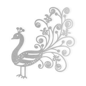 Metal Wall Art Metal Sign Peacock Flourish Decor, Metal Cutout, Wall Art, Home Decor, Wall Hanging, Unfinished and Available in Many Sizes image 1