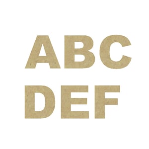 Letras de madeira inacabadas no estilo de fonte ARIAL BLACK