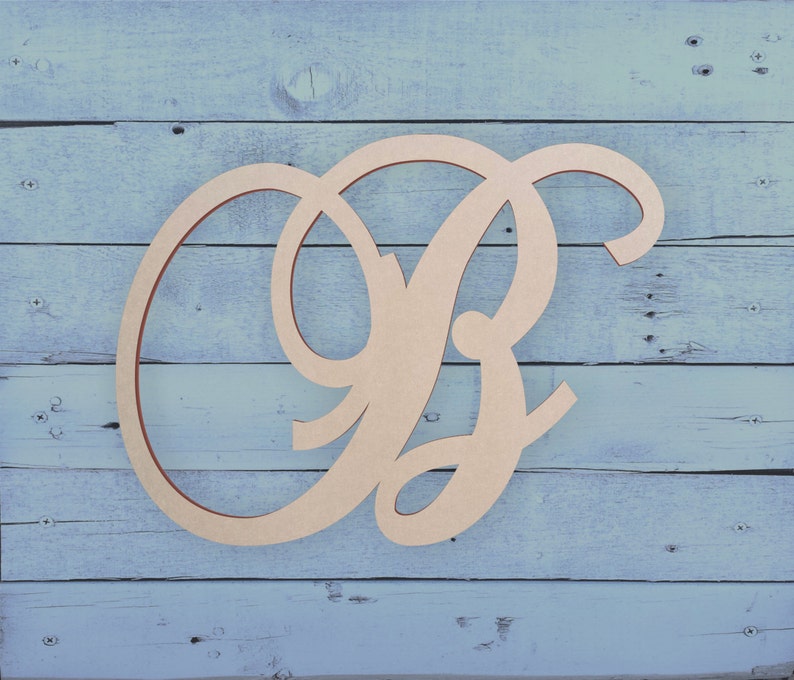 Wooden Monogram Letter "b" - Large or Small, Unfinished, Cursive Wooden ...