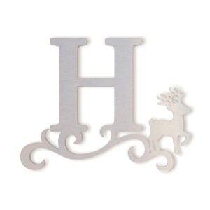 Monograma de metal para puerta principal, carta de metal para encima de la cama, monograma de metal para pared de arte, letra de metal grande, inacabado listo para pintar