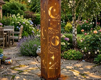 Outdoor Garden Lighting Column | Metal Light Fixture Support Stake