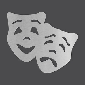 Metal Wall Art Metal Drama Masks, Metal Cutout, Wall Art, Home Decor, Wall Hanging, Unfinished Ready to Paint