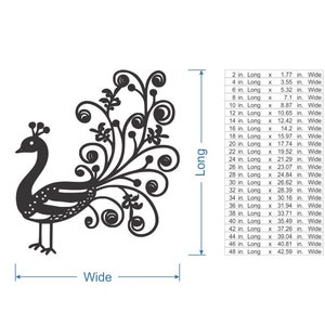 Metal Wall Art Metal Sign Peacock Flourish Decor, Metal Cutout, Wall Art, Home Decor, Wall Hanging, Unfinished and Available in Many Sizes image 2