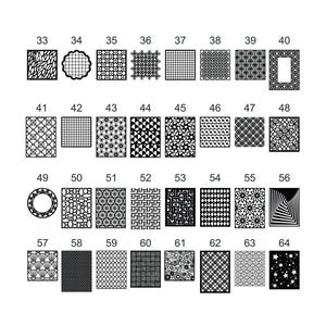 different wooden cutout patterns and shapes for trellis, wall art, etc.