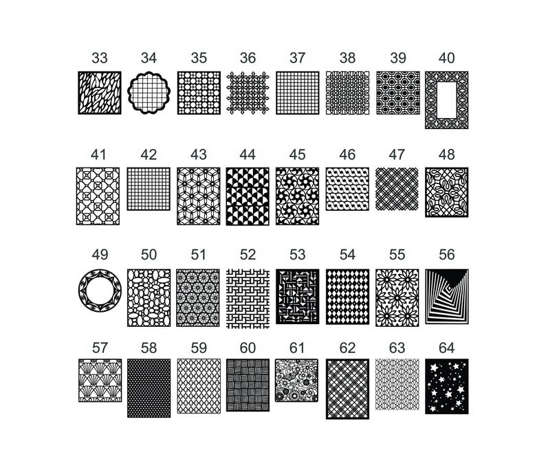 different wooden cutout patterns and shapes for trellis, wall art, etc.