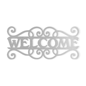 Metal Wall Art Metal Flourish Welcome Sign, Metal Cutout, Wall Art, Home Decor, Wall Hanging, Unfinished and Available in Many Sizes
