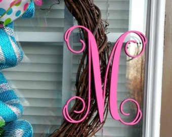 Wooden Letter for Front Door: Unpainted Script - DIY Craft Decor
