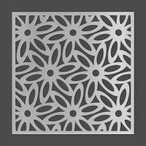 Metal Flower Lattice Wall Art: Mandala Trellis Panel