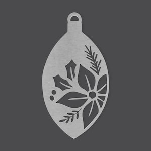 Metal Ornament, Christmas Ornament, Flower Ornament, Metal Cutout, Wall Art, Home Decor, Wall Hanging, Unfinished Ready to Paint