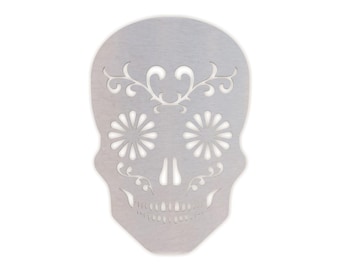 Metal Sugar Skull Wall Art: Unfinished Steel Cutout