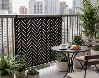 Metal Balcony Privacy Screen: Custom Size Steel Lattice Panel for Railings