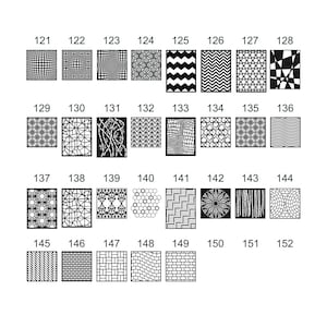 a number of different patterns on a white background