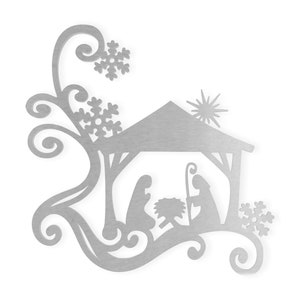 Metal Sign Christmas Nativity Scene, Metal Cutout, Wall Art, Home Decor, Wall Hanging, Unfinished and Available in Many Sizes