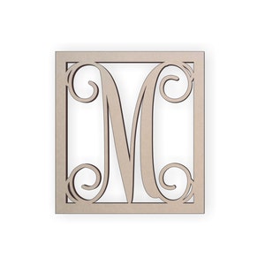 Wooden Monogram Letter &quot;M&quot; - Large or Small, Unfinished, Cursive Wooden Letter - Perfect for Crafts, DIY, Weddings - Sizes 1&quot; to 42&quot;