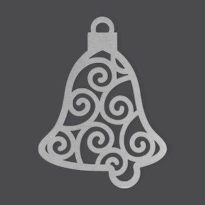 Metal Wall Art Metal Bell Ornament, Christmas Ornament,  Metal Cutout, Wall Art, Home Decor, Wall Hanging, Unfinished Ready to Paint