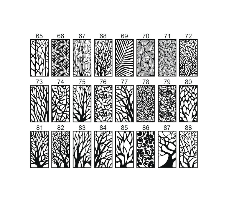 Various custom wood cutout options for trellis, wall art, etc