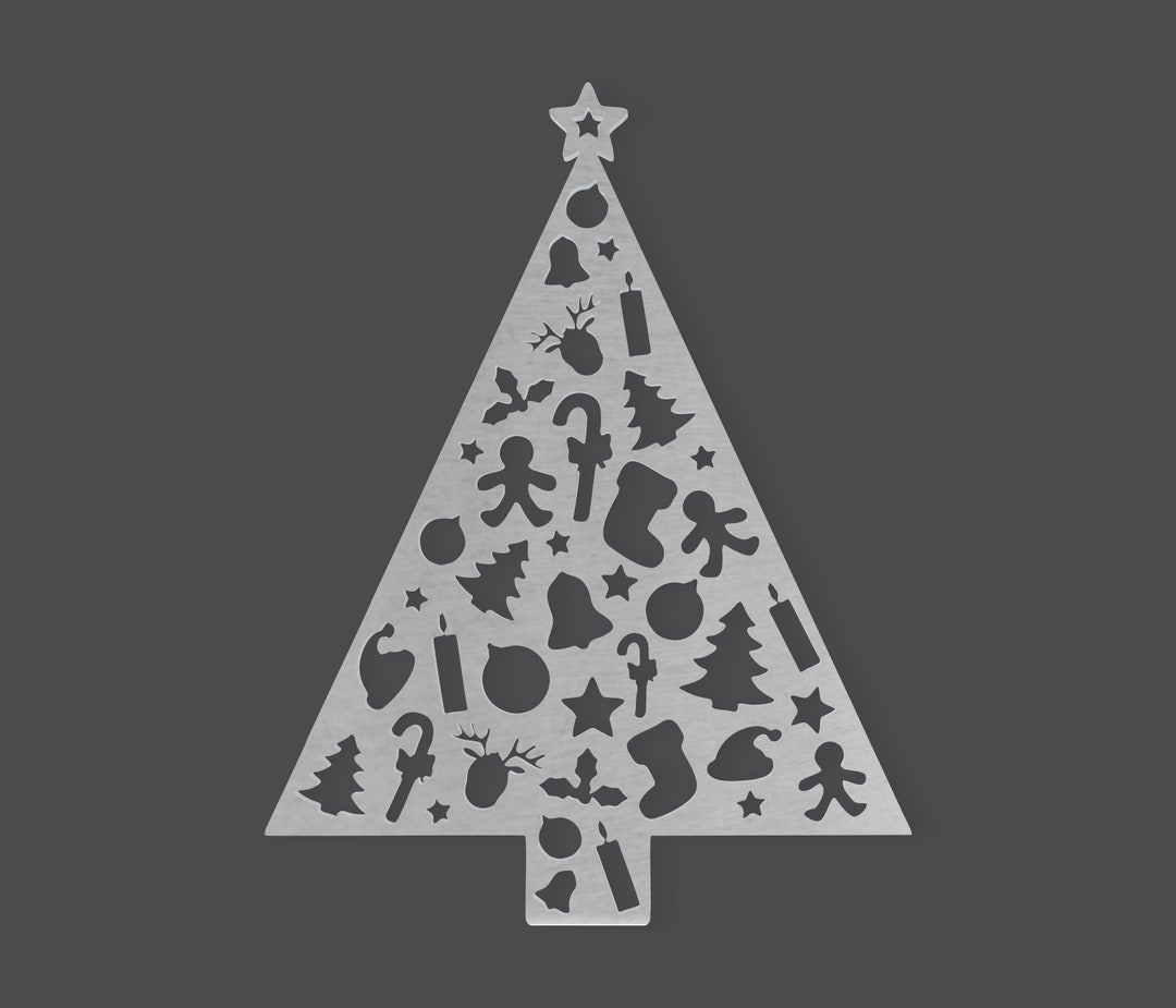 Metal Wall Art Christmas Tree Cutout, Wall Art, Home Decor, Wall