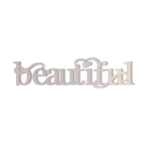 Metal Wall Art Wall Decor Word Art &quot;Beautiful&quot; - Cutout, Home Decor, Unfinished and Available in Many Sizes