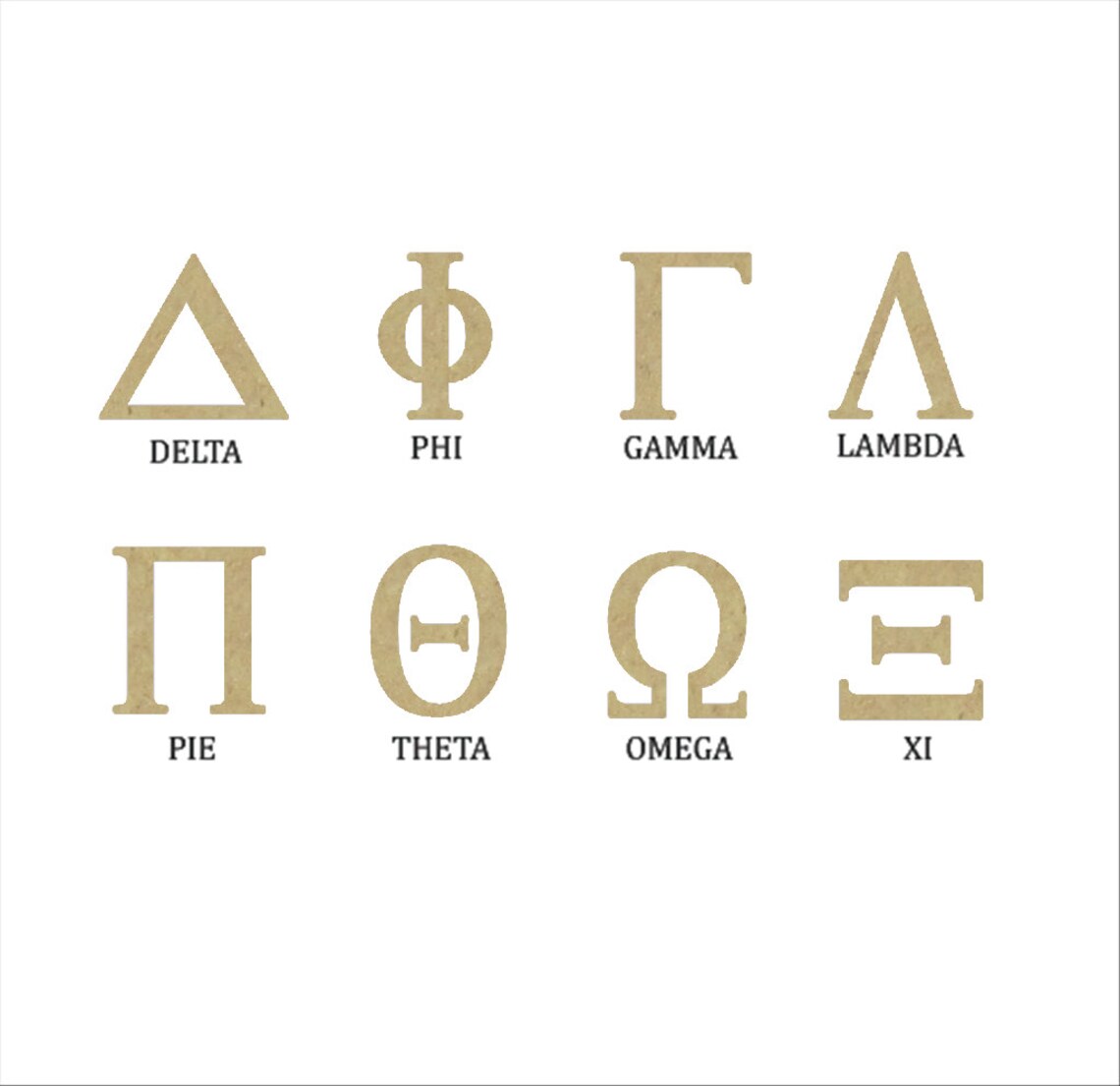 Unfinished Wooden Greek Letters for Sororities or Fraternities Etsy