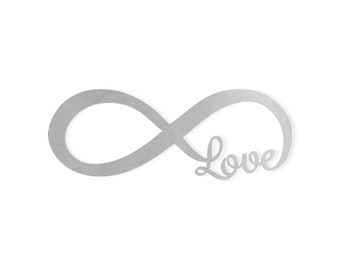 Metal Wall Art Wall Decor, Infinity Love Monogram - Cutout, Home Decor, Unfinished and Available in Many Sizes