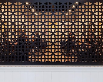 Modern Metal Room Divider: Custom Office Privacy Screen for Professional Video Backgrounds