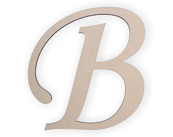 Front Door Letter - Large, Unfinished, Cursive Wooden Letter - Perfect for Crafts, DIY, Weddings - Sizes 1" to 42"
