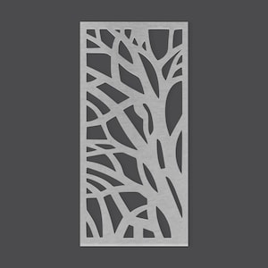 Metal Tree Branch Wall Art: Laser Cut Steel Panel