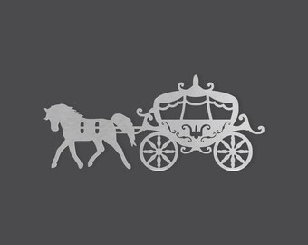 Metal Wall Art Metal Horse Drawn Carriage, Vintage Cutout, Wall Art, Wall Decor, Home Decor, Wall Hanging, Unfinished Ready to Paint