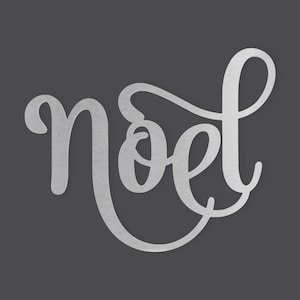 Decoración de pared de arte de pared de metal, palabra Noel - recorte, decoración del hogar, sin terminar y disponible en muchos tamaños de ancho