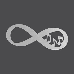 Metal Wall Art Metal Sign &quot;Infinity Music Notes&quot;- Metal Cutout, Wall Art, Home Decor, Wall Hanging, Unfinished Ready to Paint