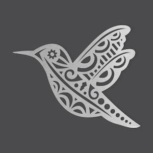 Stammes- Kolibri Metallwandkunst: Unfertiger Stahlausschnitt